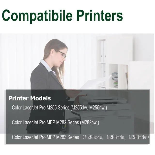 Alt view image 2 of 7 - 2 Pack Replacement for HP 206X Black High Yield Toner Cartridge W2110X | Compatible for HP Color Laser Pro MFP M283cdw M283fdw M282nw M255dw,M255nw Printer