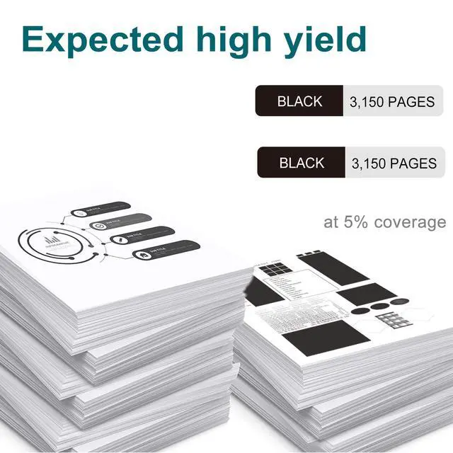 Alt view image 3 of 7 - 2 Pack Replacement for HP 206X Black High Yield Toner Cartridge W2110X | Compatible for HP Color Laser Pro MFP M283cdw M283fdw M282nw M255dw,M255nw Printer