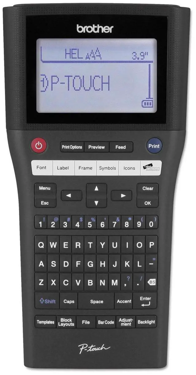 Main image of P-touch, PTH500LI, PC-Connectable Label Maker, Rechargeable Portable Labeler, One-Touch Formatting, Vivid Bright Display, Black