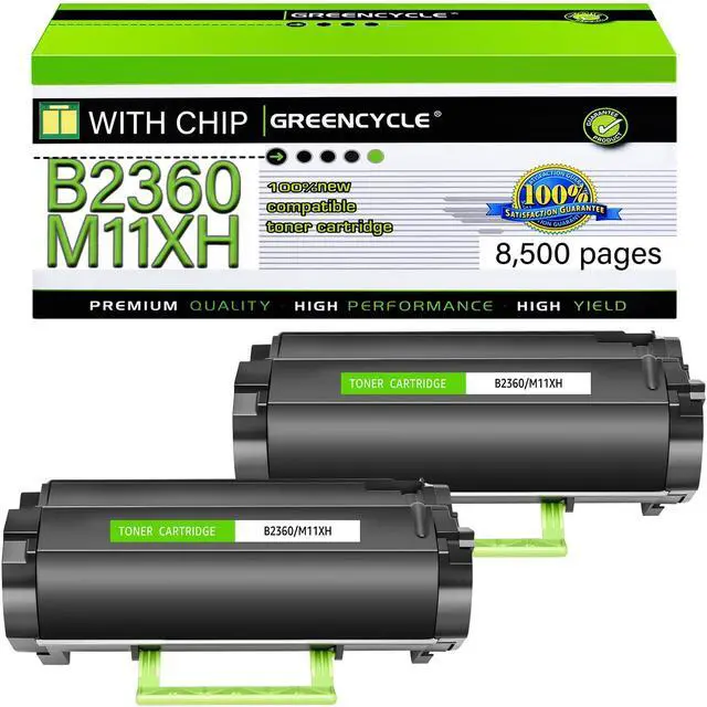 Main image of B2360 M11XH High Yield Black Toner Cartridge for Dell B2360 B2360d, 2 Pack | Compatible for Dell B2360 B2360d B2360dn B3460dn B3465dn B3465dnf Laser Printer Ink