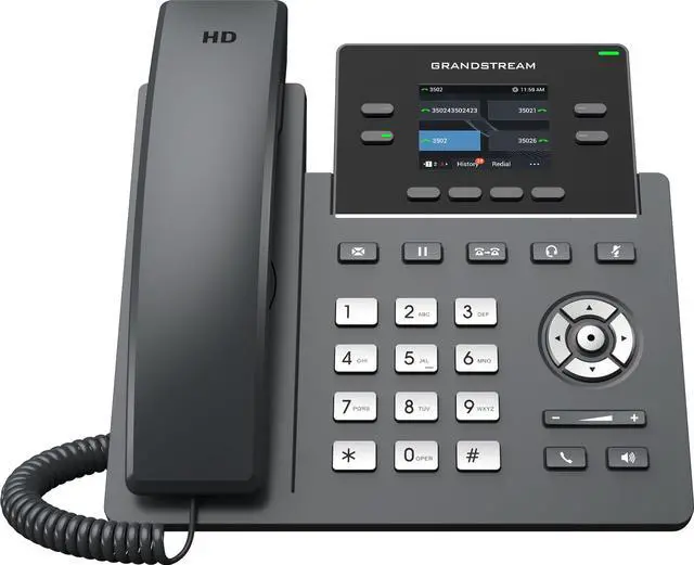 Alt view image 2 of 5 - GRP2612P IP Phone | 4 Lines, 4 SIP Accounts | 2.4-Inch Color Display | Dual-Port 10/100 Ethernet with Integrated PoE | Power Adapter Not Included