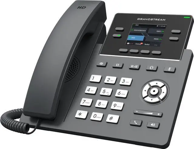 Alt view image 4 of 5 - GRP2612P IP Phone | 4 Lines, 4 SIP Accounts | 2.4-Inch Color Display | Dual-Port 10/100 Ethernet with Integrated PoE | Power Adapter Not Included