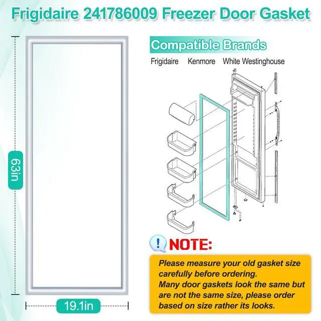 Alt view image 5 of 7 - Upgraded 241786009 Refrigerator Door Gasket Compatible with Frigidaire Refrigerator 241786013 Freezer Door Seal Replacement Parts 241569805 5304439531 7241786001 Kenmore Fridge Door Seal Gasket