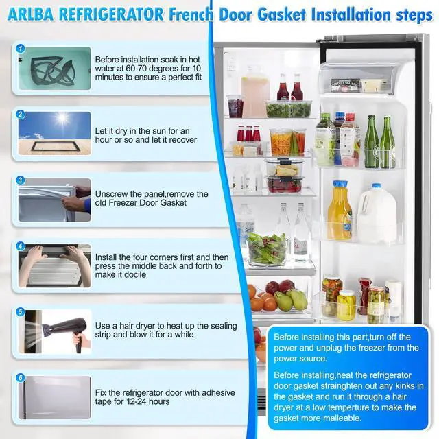Alt view image 5 of 7 - Upgraded 63"x19.1" 241786009 Refrigerator Fresh Food Door Gasket Compatible with Frigidaire,Electrolux and Kenmore Refrigerator Door Seal Frigdge Seal 241786013 241569801 241674801 4993961 Black