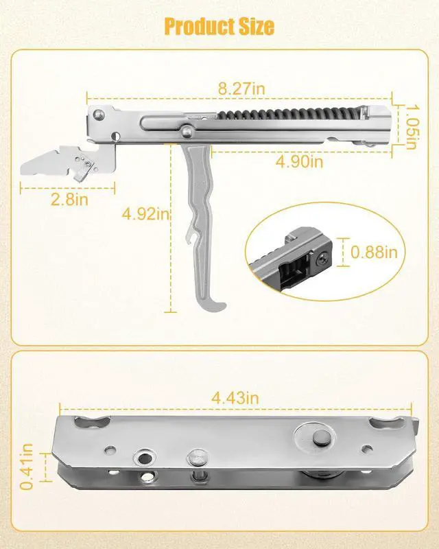 Alt view image 5 of 6 - 318024747 Oven Door Hinge Fits for Frigidaire Kenmore Sears Range, 2 Pack | Upgraded Stainless Steel Hinge Replaces 318328010 318024715, Oven Replacement Hardware