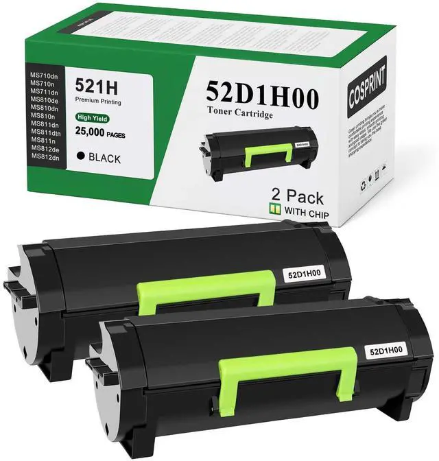 Main image of 521H 52D1H00 Toner Cartridge New CHIP Compatible with Lexmark 52D1H00(25,000 Pages)for MS710 MS710n MS711 MS711dn MS810 MS810n MS810dn MS810de MS811 MS811n MS811dn MS811dtn MS812 MS812dn MS812de-2Pack