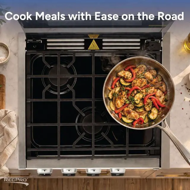 Alt view image 5 of 7 - RV Built In Gas Cooktop | 2 Burner or 3 Burner | RV Cooktop Stove | 6,500 and 8,000 BTU Burners | Cover Included (Stainless Steel, 3-Burner)