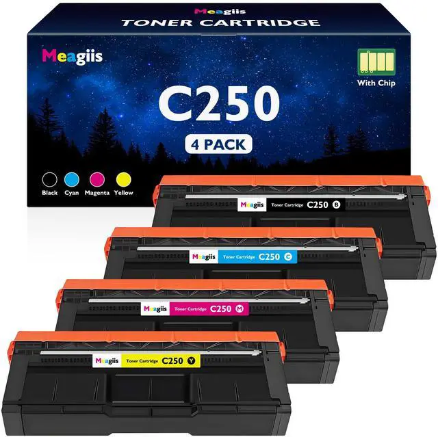 Main image of SP C250 Toner Cartridge 4-Pack Replacement for Ricoh SP C250A Toner | 407539 407540 407541 407542 for Ricoh SP C250DN Toner C250SF C261SFNw C261DNw C260DNw C260SFNw Printer Cartridge, 2,300 Pages