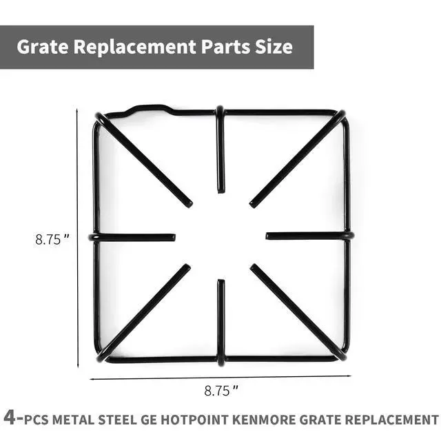 Alt view image 3 of 7 - WB31K10016 WB31K10015 Grate Replacement Parts For GE Burner Grate Kenmore Hotpoint Stove Parts General Electric Gas Range Parts Stove Surface Top Grate Metal Steel Rack 4 Pieces