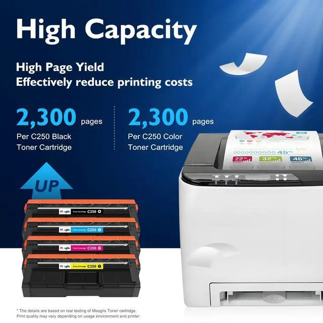 Alt view image 3 of 7 - SP C250 Toner Cartridge 4-Pack Replacement for Ricoh SP C250A Toner | 407539 407540 407541 407542 for Ricoh SP C250DN Toner C250SF C261SFNw C261DNw C260DNw C260SFNw Printer Cartridge, 2,300 Pages