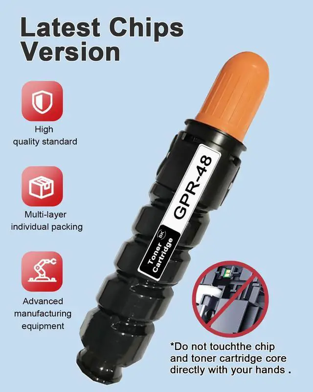 Alt view image 4 of 7 - GPR48 High-Yield Black Toner Cartridge 2-Pack Replacement for Canon GPR-48 Toner Cartridge for imageRUNNER Advance 400 400i 400i F500 500i 500iF 500iFG Printer