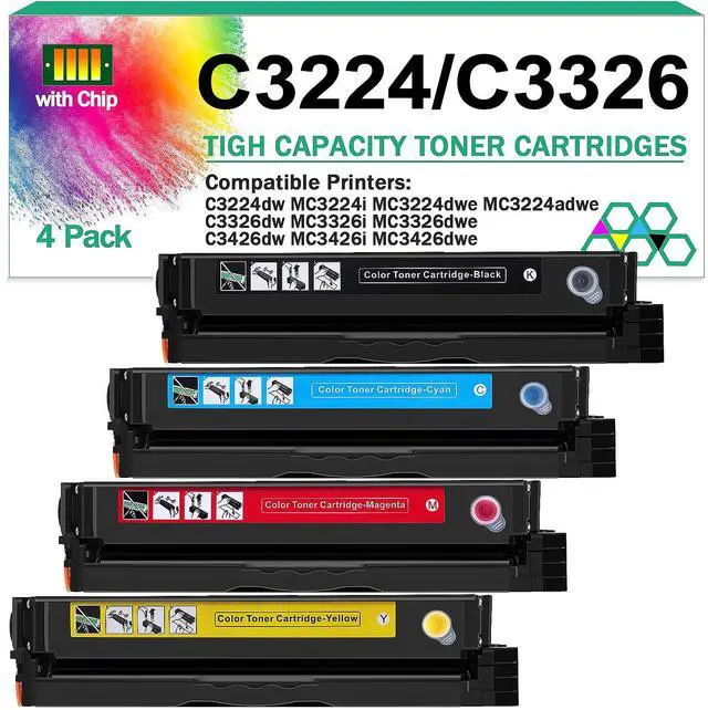 Main image of for Lexmark MC3224 Toner Cartridge (with Chip),1.5K Pages High Cartridge C3210K0 C3210C0 C3210M0 C3210Y0 Compatible C3224 MC3224 C3326 MC3326 C3426 Printers,Replaceable C320010 Ink Cartridge (4 Pack)