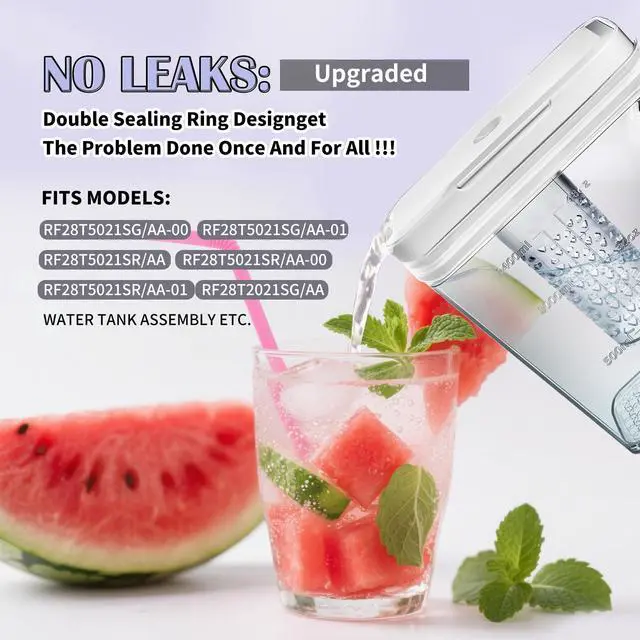 Alt view image 4 of 7 - DA97-17395B Refrigerator Water Pitcher Compatible With Samsung Reservoir | Fridge Water Reservoir NO leak, Fridge Reservoir Fits RF28R7351SR RF28R7351SG Water Pitcher Reservoir Tank (Double sealing)