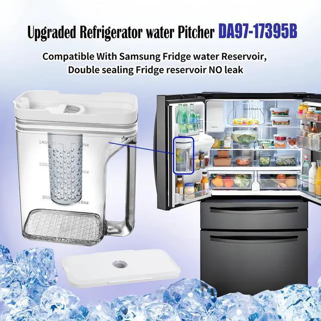 Alt view image 2 of 7 - DA97-17395B Refrigerator Water Pitcher Compatible With Samsung Reservoir | Fridge Water Reservoir NO leak, Fridge Reservoir Fits RF28R7351SR RF28R7351SG Water Pitcher Reservoir Tank (Double sealing)
