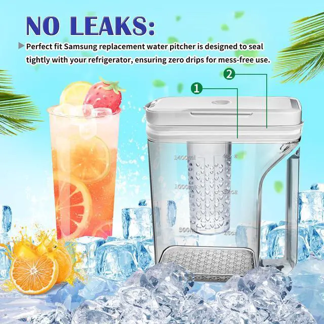 Alt view image 3 of 7 - DA97-17395B Refrigerator Water Pitcher Compatible With Samsung Reservoir | Fridge Water Reservoir NO leak, Fridge Reservoir Fits RF28R7351SR RF28R7351SG Water Pitcher Reservoir Tank (Double sealing)