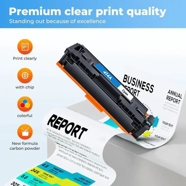 Alt view image 4 of 7 - 414A Toner Cartridges Compatible MFP M479fdw for HP 414A 414X Toner Compatible for Color Laser Jet Pro MFP M479fdw MFP M479fdn M454dw M454dn MFP M480f M455dn Printer, W2020A W2020X (4 Pack, with Chip)