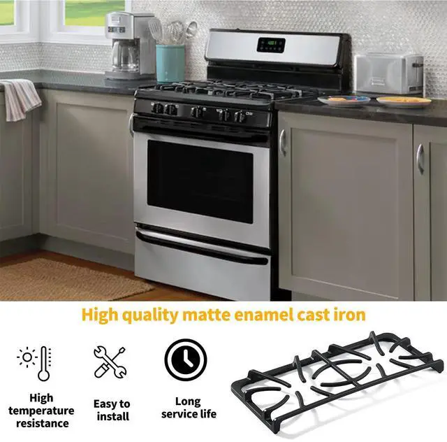 Alt view image 6 of 6 - 316499502 Burner Grate Replacement Parts for Frigidaire Gas Stove Range Parts 3164995 Gallery Stove Top Side Grates 18.9x8.6 FGF348KSK DGGF3042KFR Frigidaire Cast Iron Cooktop Grate 1Pcs