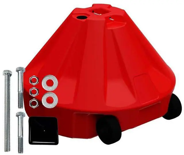 Main image of Roll-A-Post Portable Sign Post Base for 24" x 24" or Smaller Signs, Designed for School, Airport, Parking Lot, Durable Plastic, Wind Resistance, 18" x 12", Red, Post Not Included