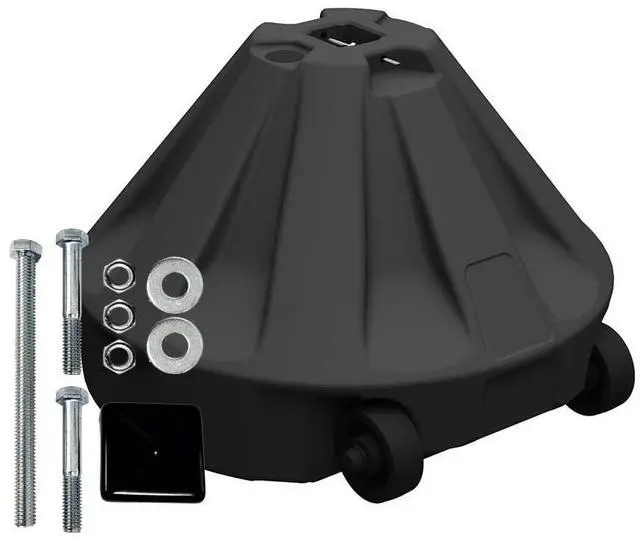 Main image of Roll-A-Post Portable Sign Post Base for 24" x 24" or Smaller Signs, Designed for School, Airport, Parking Lot, Durable Plastic, Wind Resistance, 18" x 12", Black, Post Not Included