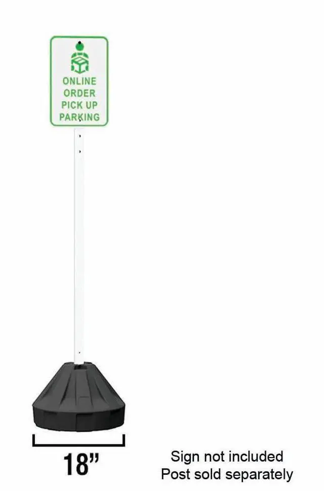 Alt view image 2 of 6 - Roll-A-Post Portable Sign Post Base for 24" x 24" or Smaller Signs, Designed for School, Airport, Parking Lot, Durable Plastic, Wind Resistance, 18" x 12", Black, Post Not Included