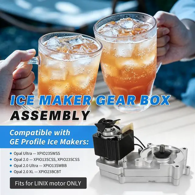 Alt view image 2 of 6 - Ice Maker Gear Box Assembly Compatible with GE Profile Opal Ultra, Opal 2.0 Ultra & XL, with AC Motor & Condenser Fan