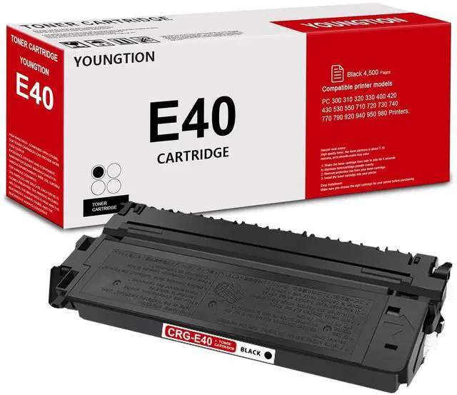 Main image of E40 Black Toner Cartridge High Yield (1-Pack) Compatible E40 Toner Cartridges Replacement for Canon E40 Toner Cartridge for PC 300 310 320 330 400 420 430 530 550 710 720 730 920 940 Printer