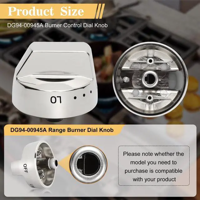 Alt view image 2 of 7 - 5 PCS DG94-00945A Burner Control Dial Knobs Replace AP5957989 4011502 PS10067150 EAP10067150 Compatible with Samsung Stove knobs NX58H9500WS/AA-00/01/02/03 NX58H9500WS/AC-01/02/03