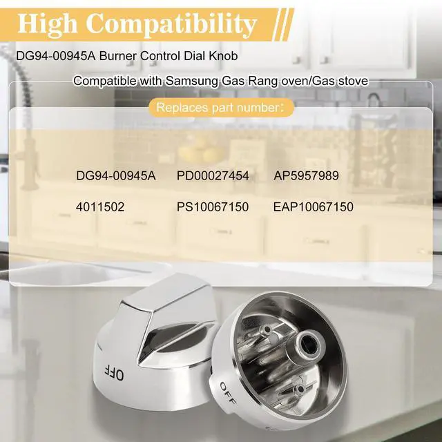 Alt view image 4 of 7 - 5 PCS DG94-00945A Burner Control Dial Knobs Replace AP5957989 4011502 PS10067150 EAP10067150 Compatible with Samsung Stove knobs NX58H9500WS/AA-00/01/02/03 NX58H9500WS/AC-01/02/03
