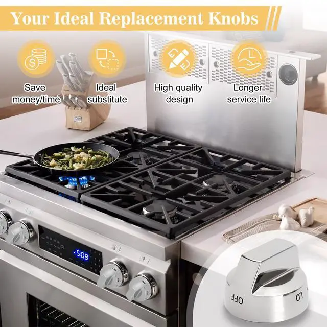 Alt view image 7 of 7 - 5 PCS DG94-00945A Burner Control Dial Knobs Replace AP5957989 4011502 PS10067150 EAP10067150 Compatible with Samsung Stove knobs NX58H9500WS/AA-00/01/02/03 NX58H9500WS/AC-01/02/03