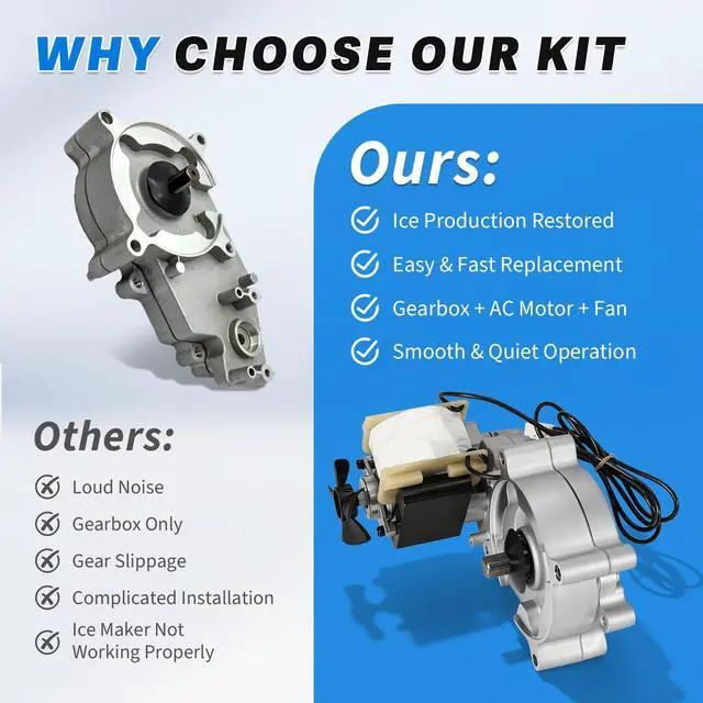 Alt view image 6 of 6 - Ice Maker Gear Box Assembly Compatible with GE Profile Opal Ultra, Opal 2.0 Ultra & XL, with AC Motor & Condenser Fan
