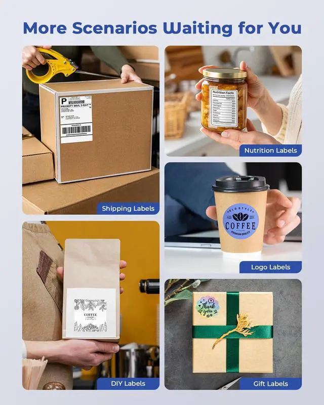 Alt view image 5 of 7 - Label Printer, M421 4 x 6 Shipping Label Printer | Bluetooth Thermal Portable Printers for Shipping, Warehouse, Barcode, Address,Compatible with Phone & PC