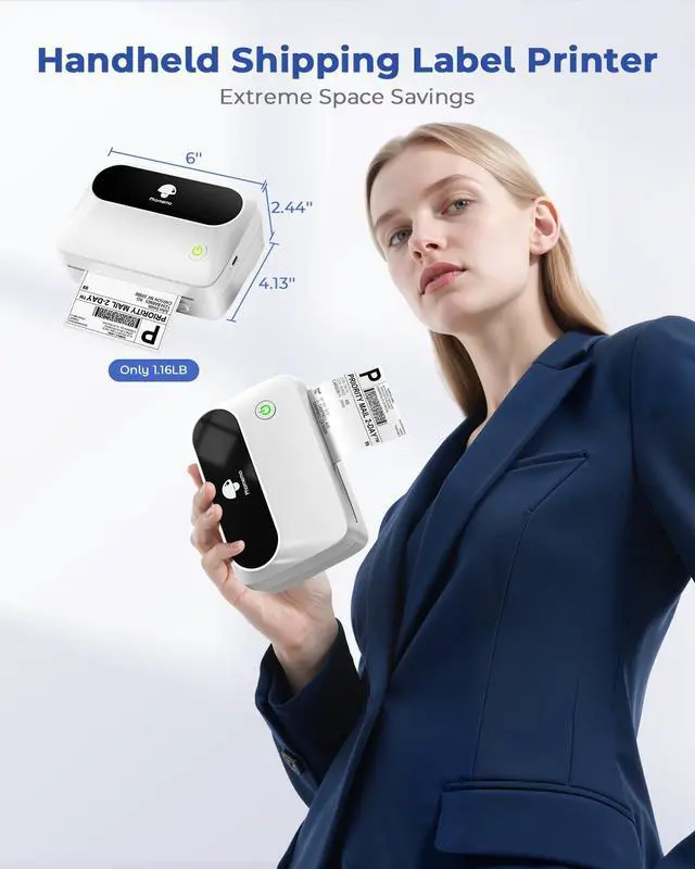 Alt view image 6 of 7 - Label Printer, M421 4 x 6 Shipping Label Printer | Bluetooth Thermal Portable Printers for Shipping, Warehouse, Barcode, Address,Compatible with Phone & PC