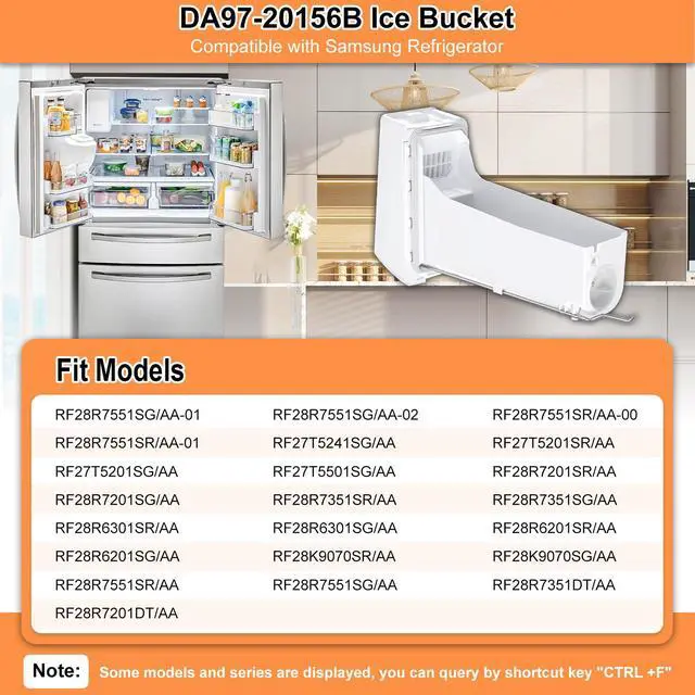 Alt view image 4 of 7 - Upgraded DA97-20156A DA97-20156B Refrigerator Ice Bucket Compatible with Samsung Ice Bucket Replacement Samsung Ice Bin Container RF28R7201SR RF28HMEDBSR RF28R6201SR RF27T5201SR Ice Maker Tray Parts