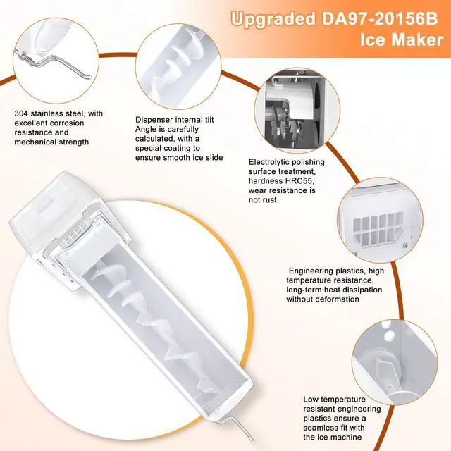 Alt view image 5 of 7 - Upgraded DA97-20156A DA97-20156B Refrigerator Ice Bucket Compatible with Samsung Ice Bucket Replacement Samsung Ice Bin Container RF28R7201SR RF28HMEDBSR RF28R6201SR RF27T5201SR Ice Maker Tray Parts