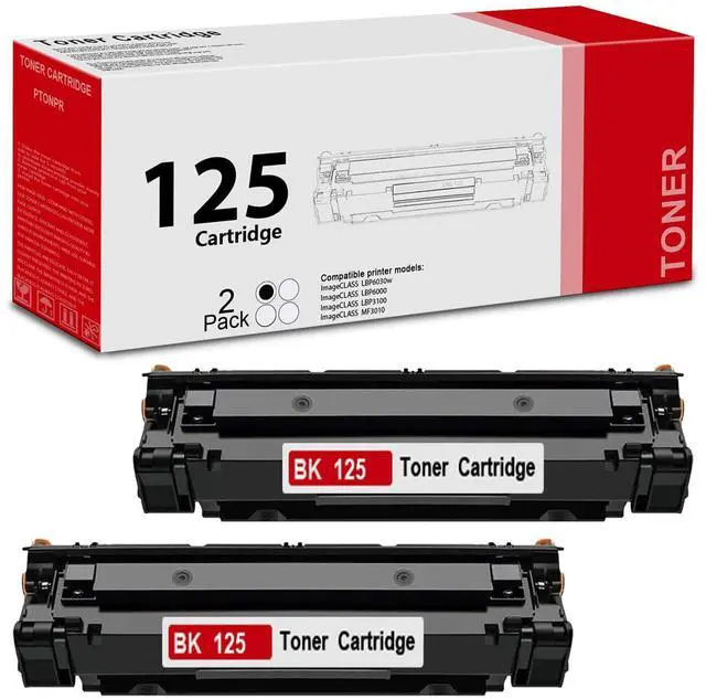 Main image of 125 High-Yield Black Toner Cartridge 2-Pack Replacement for Canon 125 Toner Cartridge for ImageCLASS LBP6030w LBP6000 LBP3100 MF3010 Printer