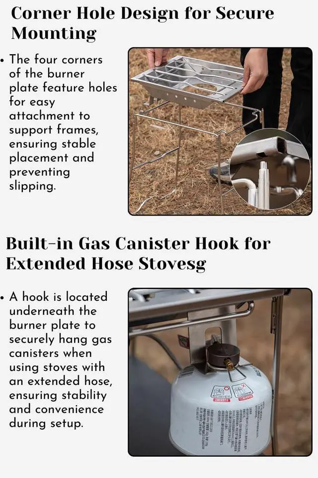 Alt view image 6 of 7 - CAMPINGMOON IGT Recessed Stove Plate Burner System CK-25PG (Propane Burner Set)