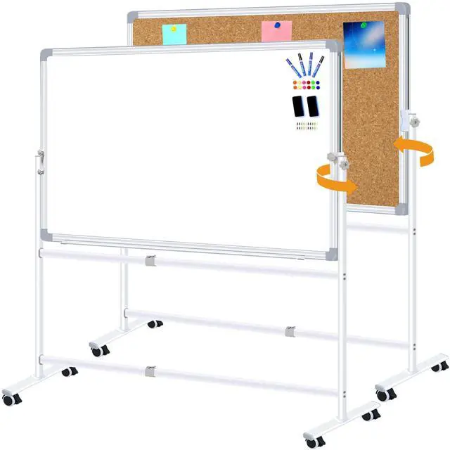 Main image of 40"x30" Mobile Whiteboard Magnetic Dry Erase Board with Rolling Stand Portable Single-Sided White Board for Classrooms, Offices, Conference Rooms and Home