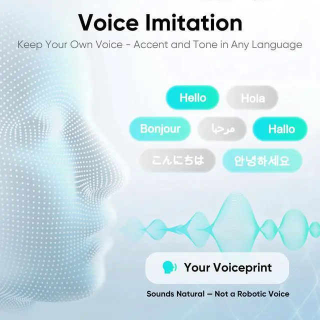 Alt view image 3 of 7 - T10 AI Language Translator Device, Real-Time Two-Way Voice Translator with GPT Accuracy & Voice Cloning, Pocket Spanish to English Translator for Travel, Business & Video Calls (140+ Languages)
