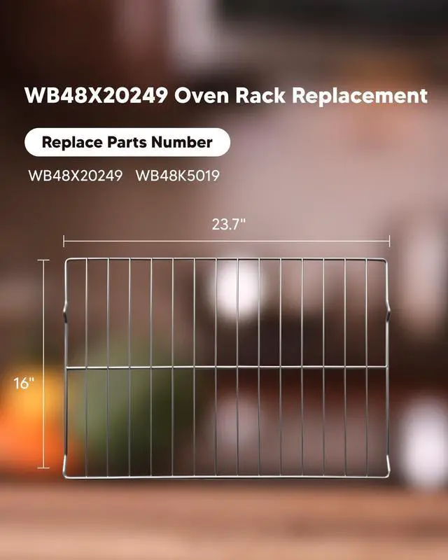 Alt view image 3 of 6 - Upgraded WB48X20249 Oven Rack Replacement Fit for GE JGB720DEJ1BB JGB700SEJ1SS and more, 304 Stainless Steel Oven Wire Rack Replace WB48X20249 WB48K5019, 23.7 x 16 Inches Oven Shelf, 2 Pack