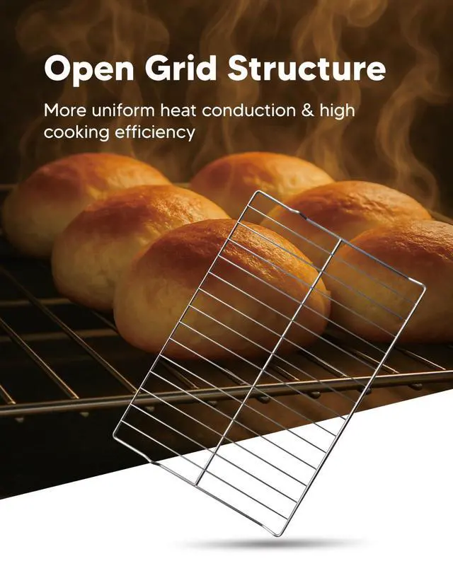 Alt view image 4 of 6 - Upgraded WB48X20249 Oven Rack Replacement Fit for GE JGB720DEJ1BB JGB700SEJ1SS and more, 304 Stainless Steel Oven Wire Rack Replace WB48X20249 WB48K5019, 23.7 x 16 Inches Oven Shelf, 2 Pack