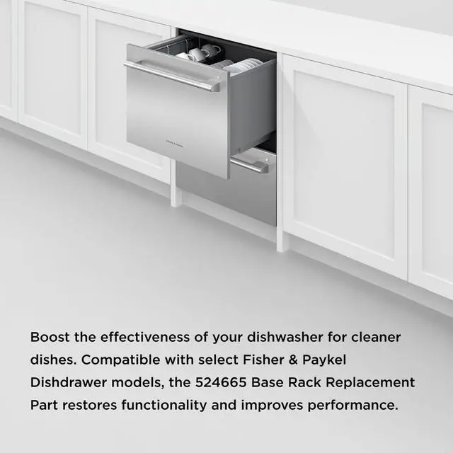 Alt view image 5 of 6 - 524665 Dishwasher Base Rack with Folding Tines Dishwashers | DishDrawer Dishwashers, Replacement Part for Models D602, DS602, DD603, DS603, DD605, DS605, DD124C, DD224C