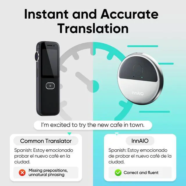 Alt view image 7 of 7 - T10 AI Language Translator Device, Real-Time Two-Way Voice Translator with GPT Accuracy & Voice Cloning, Pocket Spanish to English Translator for Travel, Business & Video Calls (140+ Languages)