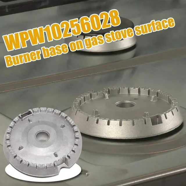 Alt view image 3 of 6 - Gas Range Surface Burner Base Replacement for Whirlpool Cooktop Stove | WPW10256028 Burner Base Replacement for Whirlpool Gas Range Cooktop, Replaces W10256028 Surface Burner Head Base