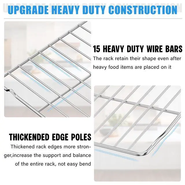 Alt view image 4 of 7 - 316496201 Heavy Duty Stove Oven Rack for Frigidaire Oven Rack Replacement | 24.2" X 16" Stove Wire Shelf Frigidaire Range/Stove/Oven Rack 316496201,Kenmore Induction Stove Oven Racks,Stainless Steel