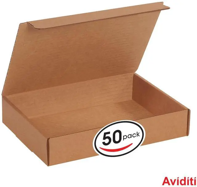 Alt view image 3 of 7 - Mailer Boxes Small 9"L x 6 1/2"W x 1 3/4"H 50-Pack - Corrugated Cardboard Box for Shipping, Moving, Mailing, Packing, Packaging and Storage