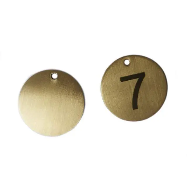 Alt view image 3 of 5 - Numbered Brass Tags (1-50), 1.37"DIA (3.5cm), 50 Tags