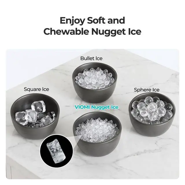 Alt view image 4 of 7 - Countertop Nugget Ice Maker, Chewable Pebble & Pellet Ice Machine | Stainless Steel Housing, Self-Cleaning Function, 33.5lbs Daily Production, Perfect for Home, Kitchen, Bar, RV, Party