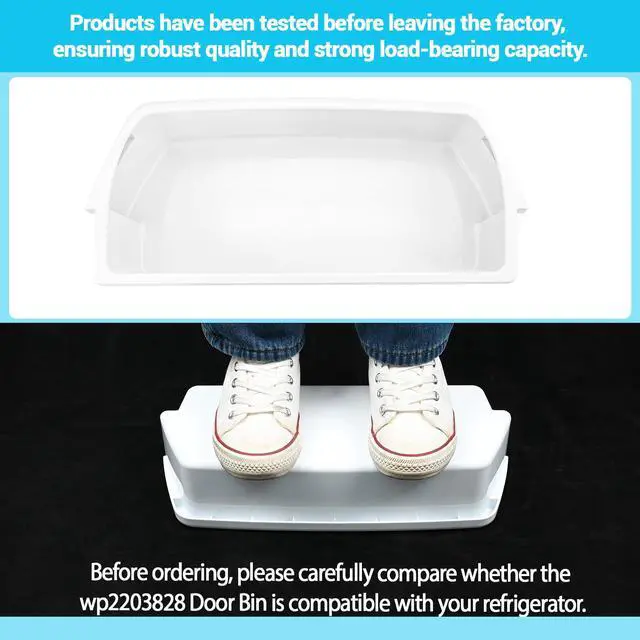 Alt view image 4 of 7 - WP2203828 Refrigerator Door Shelf Bin, 2203828K, 2203828 Right Door Bin Compatible with Whirlpool Refrigerator, Right Refrigerator Cantilever Door Bin Fit for ken-more