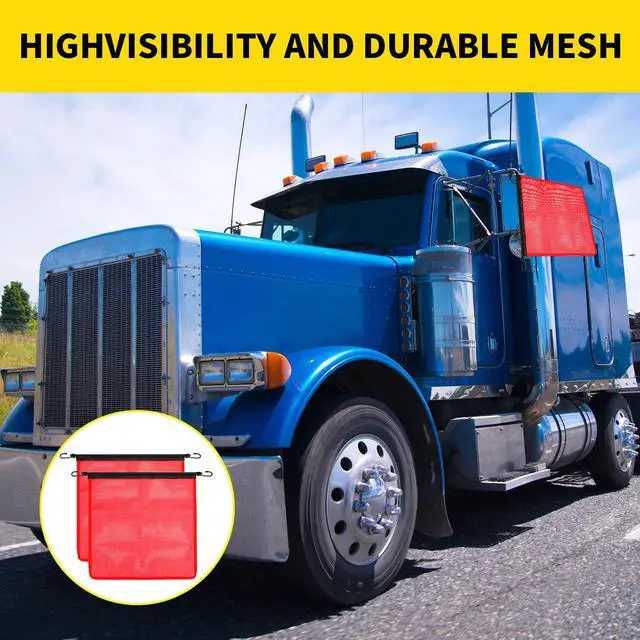 Alt view image 7 of 7 - Oversize Load Signs for Trucks 2 Pack Oversized Loaded Banner,4 Red Flag Warning with Bungee Hook Products with Metal Hooks and Stretch Cord for Guard Vehicles, Cars, Trucks,18" x 84"(Flag and Banner)