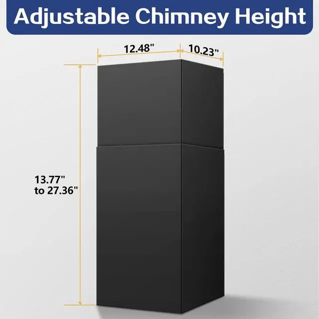 Alt view image 2 of 3 - Range Hood Black Two-Piece Chimney Cover for USCX08T75 Wall Mount Range Hood
